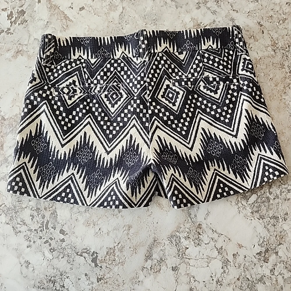 Girls Crewcuts Black/Beige Bohemian Ikat Aztec Print Shorts Size 10 100% Cotton